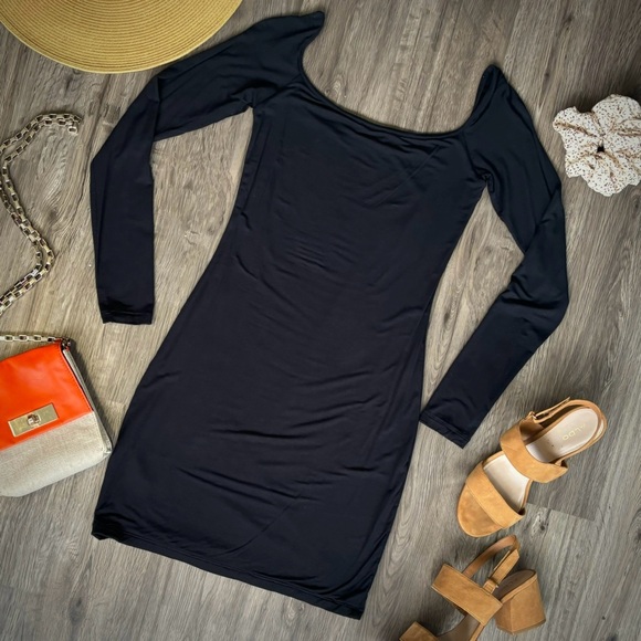 Aritzia Wilfred Free Medium Black Long Sleeve Mini Dress - Picture 6 of 7